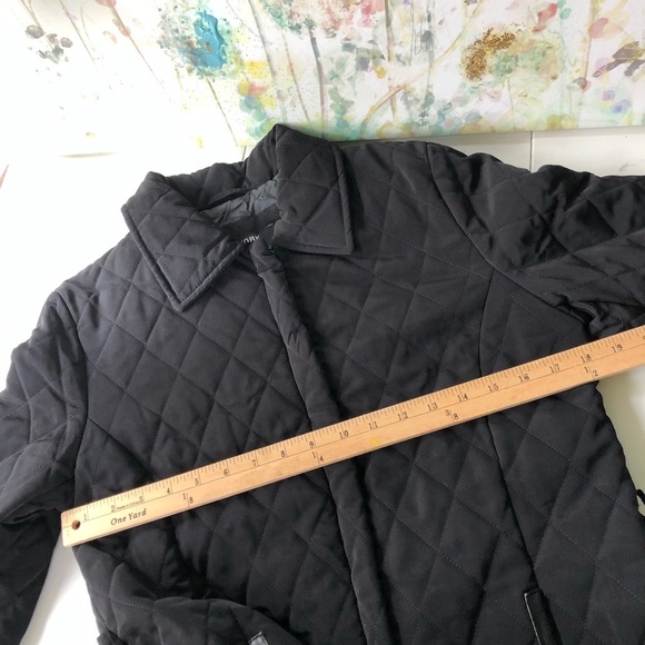 NEW YORK & Company Black Quilted Coat Long Jacket Size S - Picture 11 of 13